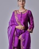 Cotton Silk Purple Embroidered Sharara Suit